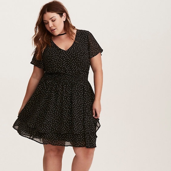 TORRID Dresses & Skirts - TORRID-BLACK DOT DRESS-1x-NWT